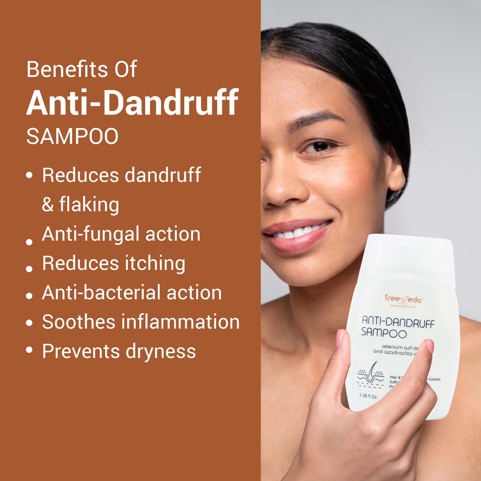 Anti-Dandruff Shampoo, Selenium Sulfide, 100 ml, Paraben Free, Sulfate-Free, Clarifies Hair,Deep Cleansing & Hydrating Formula for Flake-Free, Healthy Hair Growth