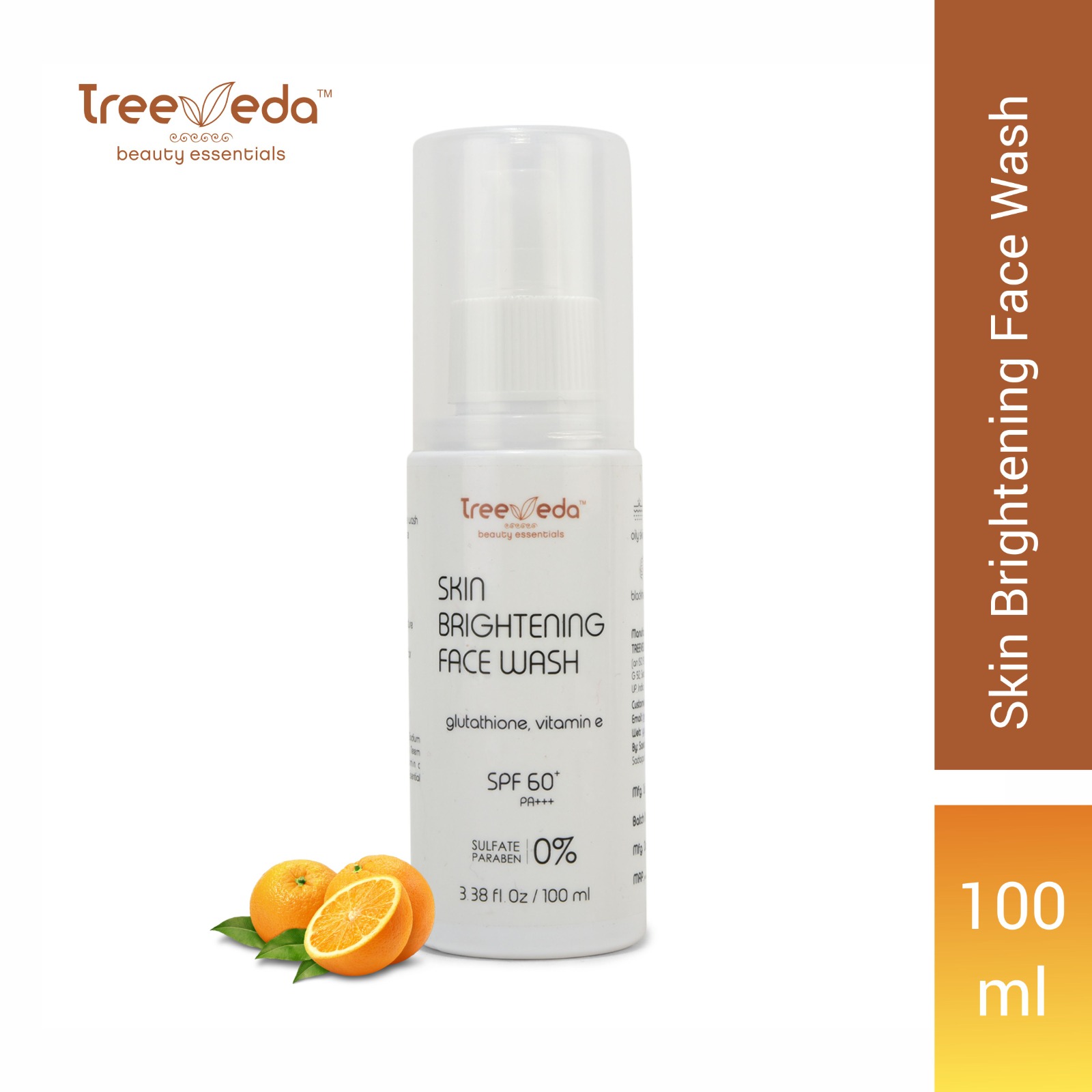 Skin Brightening Face Wash with Glutathione & Vitamin E, Sulphate & Paraben Free, Daily Use Face Cleanser for Glowing Skin, All Skin Types, Men & Women, 100ml