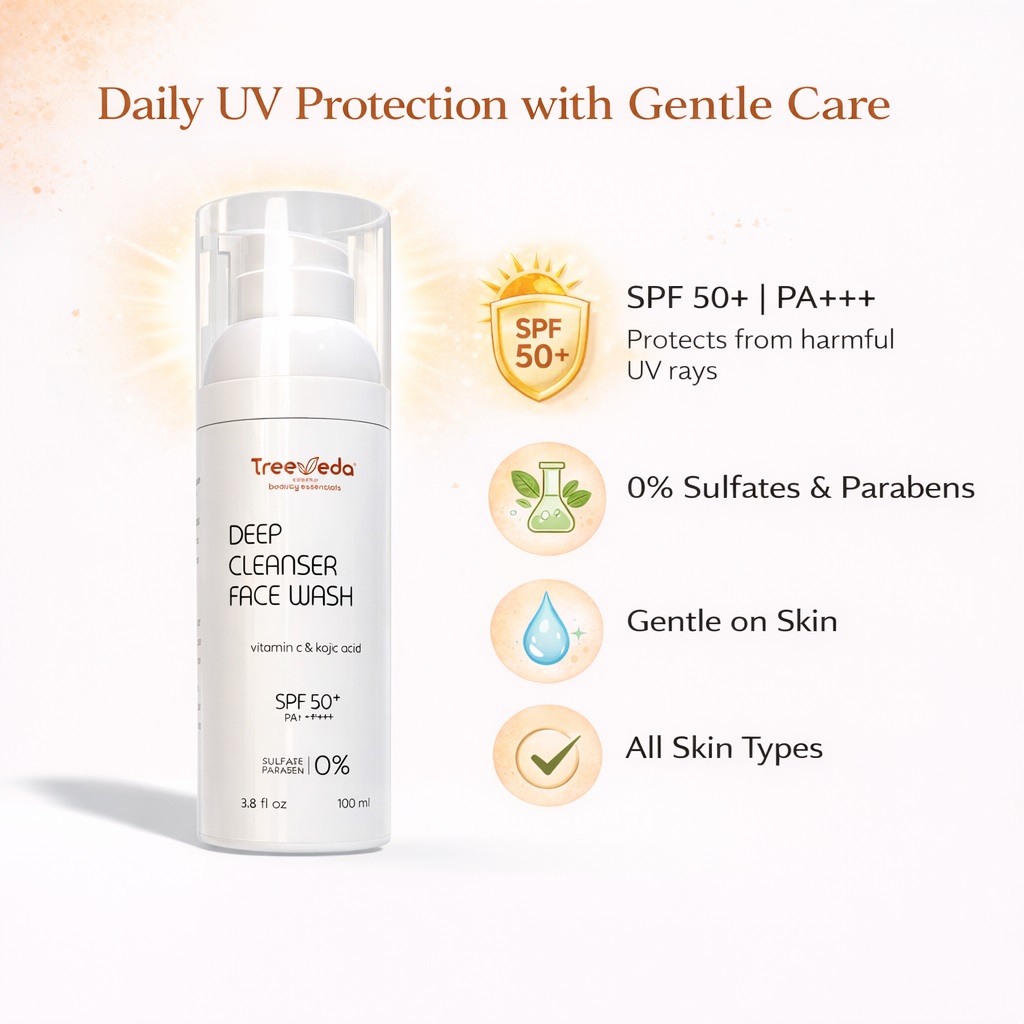 Deep Cleanser Face Wash | Gentle Cleanser for Women & Men | Facewash for Dry, Oily & Combination Skin | Brightening Vitamin C & Kojic Acid